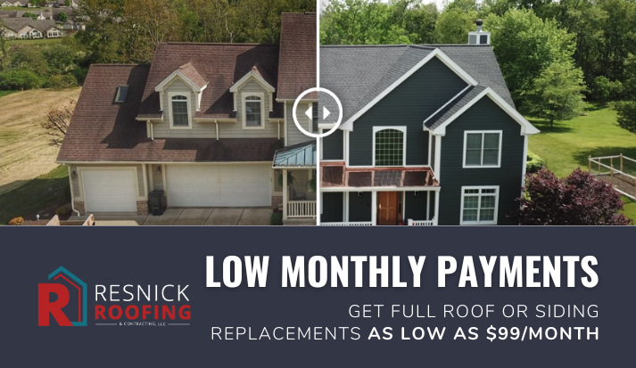Full roof or siding replacement as low as ninety nine dollars per month offer